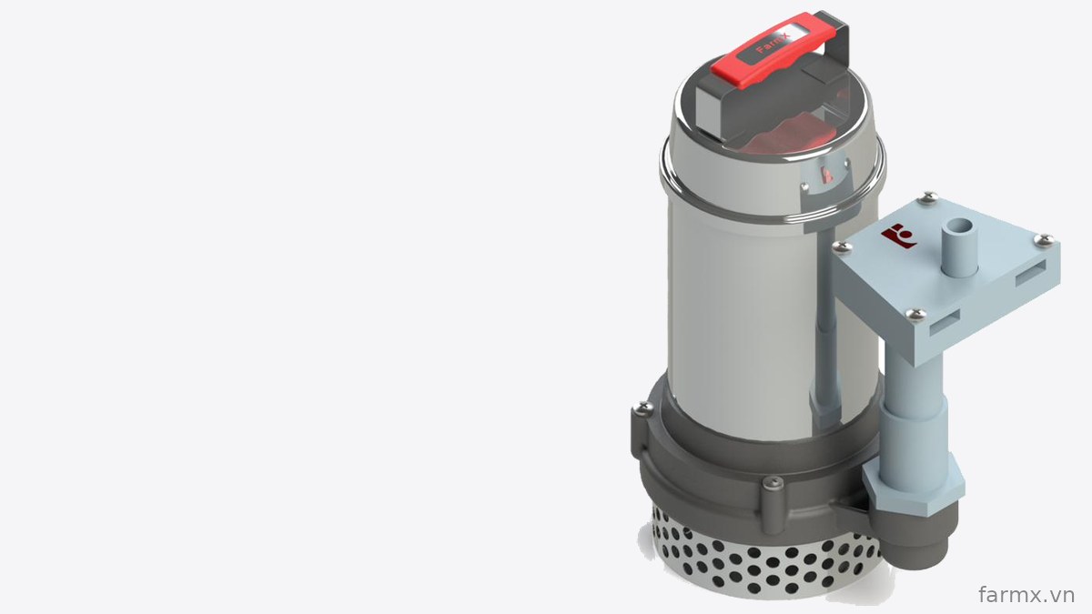 Máy sục khí FarmX Đa tia 2 tia, bơm chìm inox có lồng chắn rác, ống hơi mềm và giá bắt hai tia