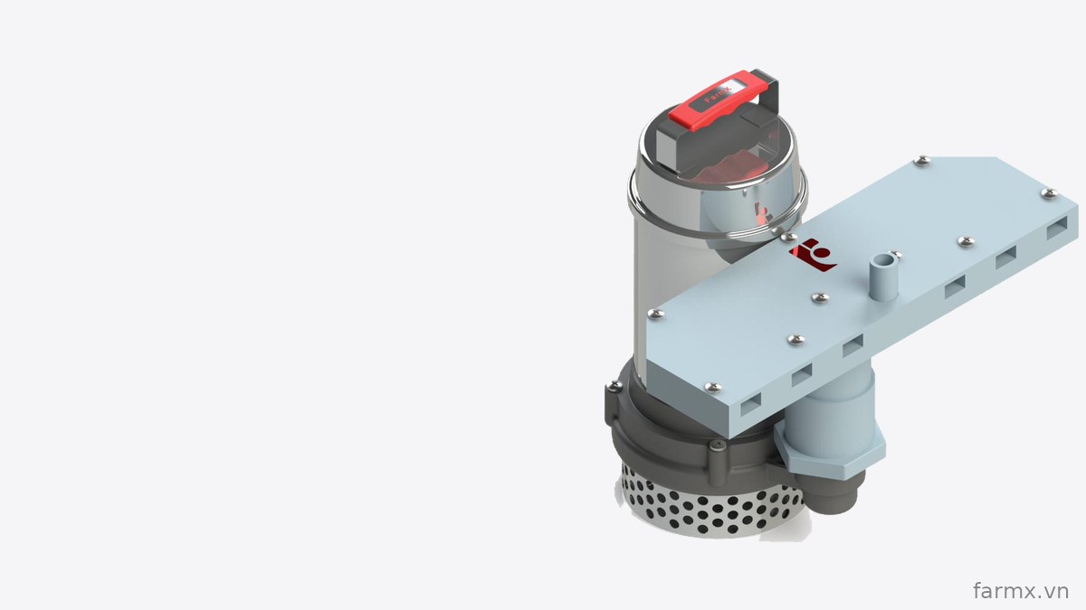 Máy sục khí FarmX Đa tia 6 tia, bơm chìm inox lồng chắn rác, cụm ống chia sáu tia bắt bên hông